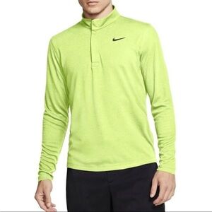 Nike Neon Zip Up Golf Dri-Fit Victory Long Sleeve Top in Lemon Twist